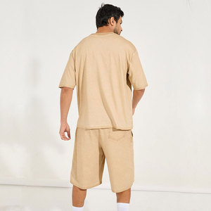 Conjuntos de pantalones cortos de dos piezas para hombre, conjuntos de pantalones cortos de verano para hombre, conjuntos de verano con logotipo personalizado, conjunto de verano para hombre, personalizado, ligero, de algodón - Product Image 2