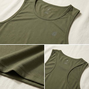 Débardeur de sport vert olive vierge en gros, T-shirt de fitness personnalisé pour homme, T-shirt de musculation vert olive vierge - Product Image 5