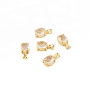 Vente en gros de mini breloque en cristal de quartz plaqué or pendentif en pierre précieuse fabriqué à la main pour la conception de bijoux de mode fournitures d'artisanat - Product Image 5