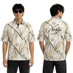 Camisetas Polo Sublimadas para Hombre, Estilo Profesional, Tejido de Poliéster y Spandex de 220 GSM, Textura Gris Jaspeado Minimalista - Product Image 4