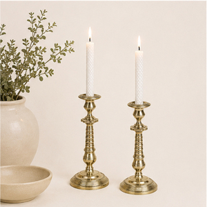 Premium Solid Brass Taper Candle <b>Holder</b> Set Elegant Handcrafted Metal <b>Candlestick</b> For Home Decoration and Formal Event Supplies - Product Image 2