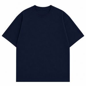 Wholesale <b>Men</b> Oversized Navy <b>Blue</b> T-Shirt Short Sleeve Crew Neck Cotton Casual Streetwear Top Quality Chest Logo <b>Men</b> Summer Tee - Product Image 1