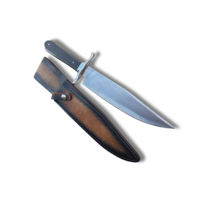 Cuchillo Bowie de Hoja Fija Hecho a Mano por A&M ENTERPRISES, Acero Inoxidable, Punta Caída, Mango de Madera, Funda de Cuero, Cuchillos de Supervivencia y Camping - Product Image 1