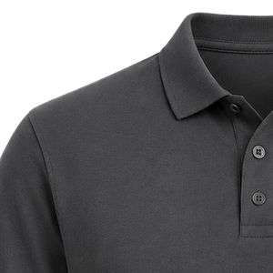 <b>Charcoal</b> Gray Classic Polo <b>Shirt</b> with Embroidered Jack & Jill Crest Patch on Chest Plain Back Short Sleeve Collared Casual - Product Image 4