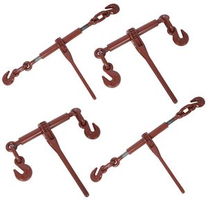 Cinghie di Fissaggio a Cricchetto Rosse Resistenti da 3/8''-1/2'' (Confezione da 4) con Ganci G70 da 9200 libbre di Carico di Lavoro e Lunghezza Regolabile - Product Image 1