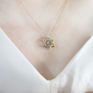 Collier pendentif étoile en diamant plaqué or 18 carats pour femme, coupe brillante, tendance, minimaliste, pour fiançailles, mariage, usage quotidien - Product Image 4