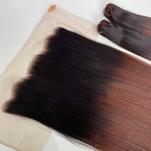 100% vierge brut cheveux vietnamiens trame os droit pour Ombre brun doux soyeux Super qualité livraison rapide Extensions de cheveux humains - Product Image 3