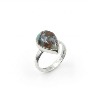 Natural Ocean Jasper Pear 925 Sterling Silver Handmade Gemstone Resizable <b>Rose</b> <b>Gold</b> Yellow <b>Gold</b> Plated Boho Jewelry for <b>Men</b> - Product Image 2