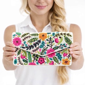 Bolso de cuentas moderno, bolso estético vintage, bolso de cuentas estilo bohemio, bolso llamativo, bolso de fiesta, bolso de mano étnico - Product Image 1