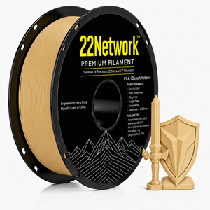 Filamento PLA Amarillo Desierto 22Network de 1.75mm, Bobina de 1KG, Filamento para Impresora 3D Industrial de Alta Velocidad 300mm/s, Directo de Fábrica OEM ODM - Product Image 1