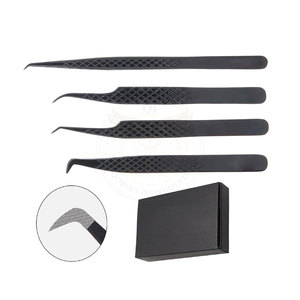 Pinzas Profesionales para Pestañas, Aplicador de Extensiones de Pestañas, Cuidado de Belleza, Punta Dentada Duradera de Acero Inoxidable, Herramienta para Pestañas - Product Image 3