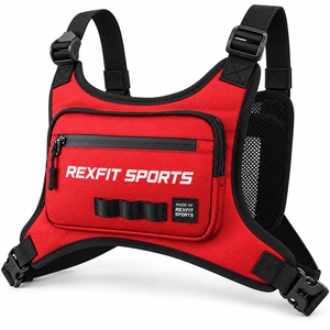 Mochila de hidratación para correr, estilo bandolera, ligera, transpirable, de malla, con arnés de hombro y hebillas ajustables. - Product Image 1