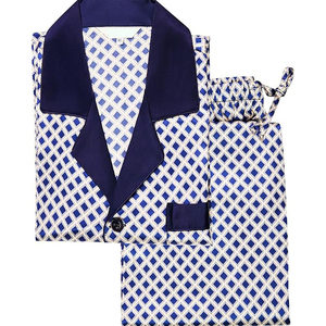 <b>Men</b> Long Sleeve Dot Pattern Cotton <b>Pajamas</b> <b>Set</b> Casual Sleepwear With Pockets Spring Wear - Product Image 3