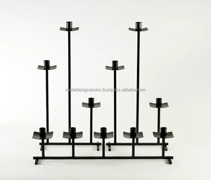 Candelabro negro de hierro forjado a mano, múltiples diseños para Navidad, hogar, soporte de Metal decorativo, regalo - Product Image 5