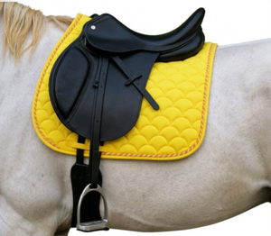 Square Quilted Horse Saddle Pad | Breathable Equestrian Saddle Cloth with Faux <b>Fur</b> Trim | Horse Riding Equipment Wholesale - Product Image 2