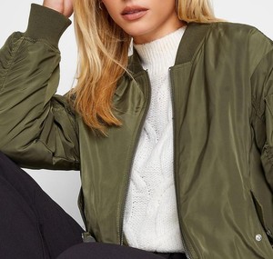 <b>Women</b> Bomber <b>Jacket</b> Wholesale Custom Zip Front Fashion Outerwear OEM Factory Bulk Production for Wholesale Buyers - Product Image 4