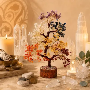 Wholesale Handmade 7 Chakra <b>Crystal</b> <b>Tree</b> 300 Beads Gemstone Bonsai <b>Tree</b> Spiritual Home Decor - Product Image 4