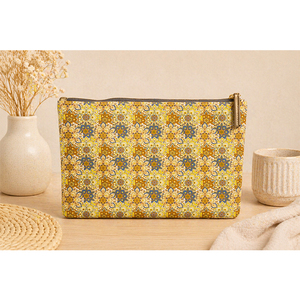 Printed Cotton <b>Envelope</b> Pouch with Leopard Pattern | Zipper Cosmetic Clutch Bag | Fashion Travel & Organizer Pouch - Product Image 4