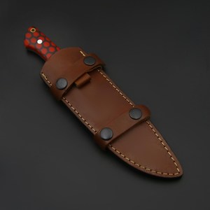 Cuchillo de Hoja Fija de Acero de Damasco, Espiga Completa, para Caza y Desollado, OEM, Industrial, para Camping y Exteriores, con Funda - Product Image 3