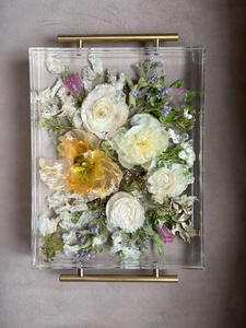 Custom Resin <b>Flower</b> Preservation Tray | Wedding <b>Bouquet</b> Keepsake Tray | Personalized Floral Heirloom | Anniversary & Memorial Gi - Product Image 5