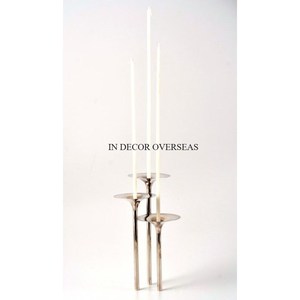 High In Demand Luxury Quality Metal Made Silver Shiny Polished Set Of 3 <b>Wedding</b> And Parties Luxury <b>Candle</b> Stick Holders Supplies - Product Image 1