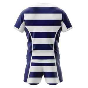 Ensemble de maillots de football rayés vert et blanc personnalisés pour hommes, manches courtes, respirant, en polyester, uniforme toutes saisons, vêtements d'équipe - Product Image 5