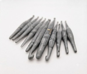 Wholesale Handmade Pink Marbled Epoxy Resin <b>Crochet</b> <b>Hooks</b> Set Ergonomic Yarn Knitting Needles - Product Image 2