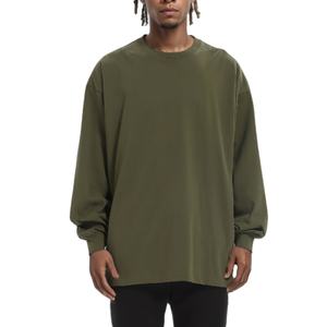 T-shirts décontractés à logo personnalisé, t-shirts à manches longues en tissu épais pour hommes, t-shirts à manches longues surdimensionnés - Product Image 1