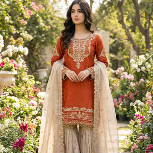 ชุดปาลาซโซผ้าไหมปักลายสไตล์เจ้าสาว รุ่นพิเศษสำหรับเทศกาล - Product Image 1