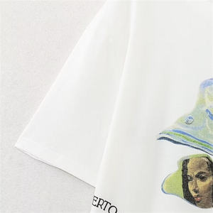 Camisetas de Moda para Mujer, 100% Algodón, Venta al por Mayor, Camisetas Estampadas para Mujer con Logotipo de Diseñador Personalizado - Product Image 5