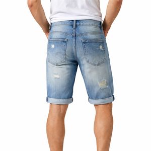 Shorts de mezclilla desgastados de alta calidad para hombre, lavado vintage, cómodos y de corte regular, estilo streetwear. - Product Image 2