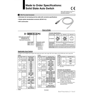 SMC Pneumatics Auto Switch Kits de sensores y ensambles de cables de D-M9PSDPC - Product Image 1