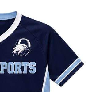 Maillot de lacrosse bleu marine à empiècements contrastants pour homme, uniforme de sport à manches courtes, chemise d'équipe athlétique, tenue d'entraînement et de jeu en extérieur - Product Image 5