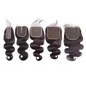 Perruque Vierge Indienne de Qualité Remy, Cheveux Naturels Noirs à Trois Parties, Fermeture en Dentelle, 4x3, Vente en Gros - Product Image 6