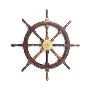 Timón de Barco de Madera Premium, Adorno Náutico para el Hogar, Diseñado para Exhibición en Paredes Costeras y Decoración Interior Elegante - Product Image 3