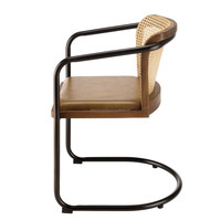 Chaise de bureau en rotin, siège en canne naturelle tissé à la main avec cadre robuste, design ergonomique confortable, idéal pour le bureau à domicile, l'étude