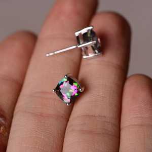 Pendientes de topacio místico, piedras preciosas de arcoíris, plata de ley, joyería colorida, regalo para mujer, elegante - Product Image 2