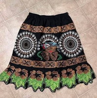 Falda Informal de Estilo Vintage en Algodón/Poliéster para Uso Diario con Diseño de las Islas de Micronesia del Pacífico, de Secado Rápido y Antiarrugas