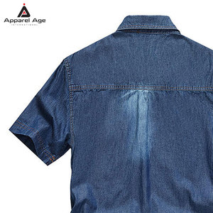บริการ OEM เสื้อเชิ้ตยีนส์ผู้ชายแบบกำหนดเอง คุณภาพพรีเมียม ยีนส์ลำลองทรงเข้ารูป/โอเวอร์ไซส์ พร้อมโลโก้สั่งทำ สำหรับขายส่ง - Product Image 6