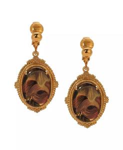 Orecchini a Clip Ovali Smaltati con Motivi Floreali |   2028 - Product Image 4