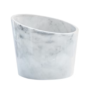 Seau à glace en marbre de qualité supérieure, carré, blanc avec un design élégant gris, idéal pour refroidir les boissons lors de fêtes. - Product Image 2