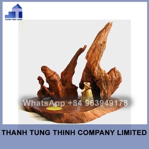 Lanterne ronde en bois naturel faite à la main, porte-bougie décoratif pour la maison, fabriquée au Vietnam - Product Image 3