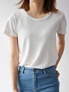 Camiseta de Verano para Mujer, 100% Algodón Jersey, Estilo Urbano Moderno, Informal, Holgada, con Estampado Sólido, Cuello Redondo, Manga Corta - Product Image 2