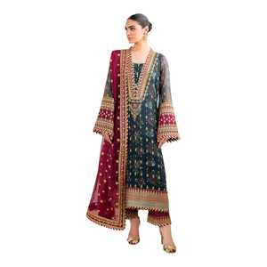 Ropa Paquistaní de Moda, Vestidos de Noche para Mujer, Traje de 3 Piezas Bordado para Fiesta, Tallas y Colores Personalizados, Venta al Por Mayor para Bodas Formales - Product Image 1