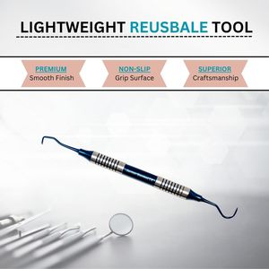 Professional U15/30 Dental Sickle Scaler | Premium Blue Titanium Coated Double Ended Teeth Cleaning Scraper | Ultra Lightweight - Product Image 4