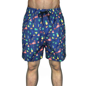 Shorts de bain pour hommes, décontractés, vintage, 100% coton, séchage rapide, respirants, élastiques, pour la plage et le surf - Product Image 1