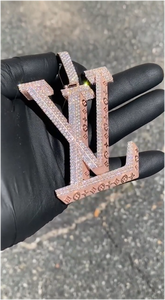 Colgante y Dijes Personalizados de Plata 925 con Moissanita VVS, Cadena de Eslabones con Letras y Nombre Único para Hombres y Mujeres, Estilo Hip Hop Rapper - Product Image 3