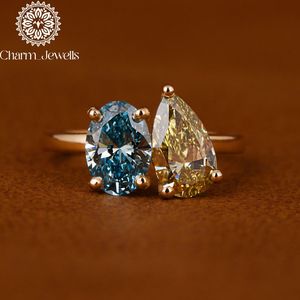 Bague de fiançailles en argent pour femme Charm Jewells avec moissanite taille coussin et sertissage classique à griffes, certifiée IGI, 3 grammes - Product Image 1