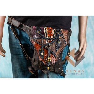 Leather Waist <b>Pocket</b> <b>Belt</b> Unisex Biker <b>Belt</b> Motorcycle <b>Belt</b> men - Product Image 1