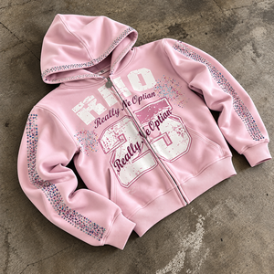 Sudadera con Capucha Moderna con Detalles de Pedrería, Corte Regular, Estilo Urbano, Sudadera con Gráficos Personalizados, Ecológica, para Hombre - Product Image 1